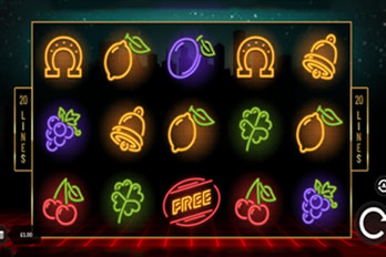Neon Fruit Cityscape Slot Game Screenshot Image