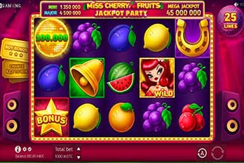 Miss Cherry Fruits Jackpot Party Slot Game Screenshot Image