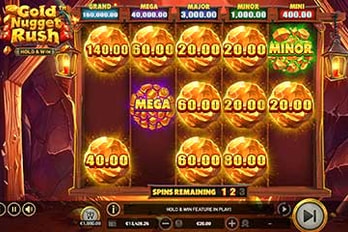 Gold Nugget Rush Hold and Win Slot Game Screenshot Image