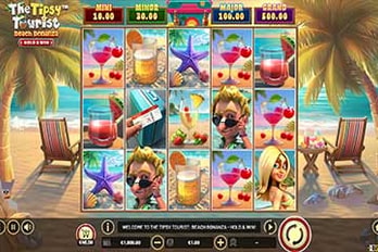 The Tipsy Tourist: Beach Bonanza - Hold and Win Slot Game Screenshot Image
