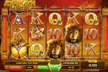 African Sunset Slot Game Screenshot Image