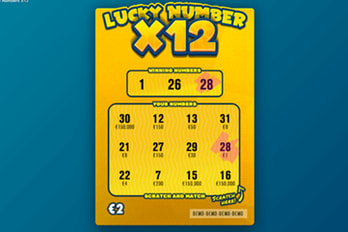 Lucky Number x12 Scratch Game Screenshot Image