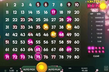 Mascot Games Amaterasu Keno Game Screenshot Image