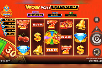 9 Blazing Diamonds WowPot! Slot Game Screenshot Image