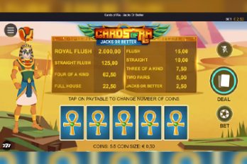 Cards of Ra: Jacks or Better Video Poker Screenshot Image