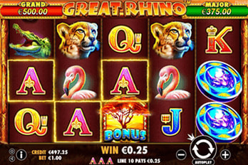 Great Rhino Slot Game Screenshot Image