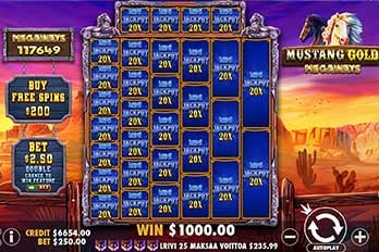 Mustang Gold Megaways Slot Game Screenshot Image