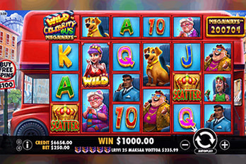 Wild Celebrity Bus Megaways Slot Game Screenshot Image