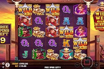 Wild West Gold Blazing Bounty Slot Game Screenshot Image