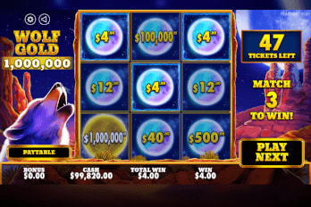 Wolf Gold 1 Million Scratch Game Screenshot Image
