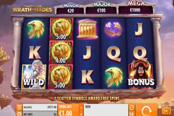 Titan Thunder Wrath of Hades Slot Game Screenshot Image