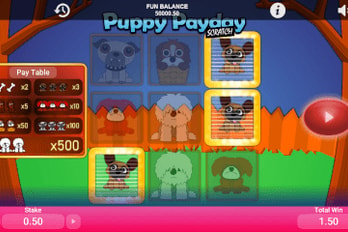 Puppy Payday Scratch Card Screenshot Image
