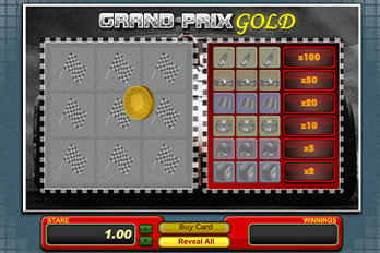 Grand Prix Gold Scratch Game Screenshot Image