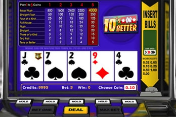 10's or Better Video Poker Screenshot Image