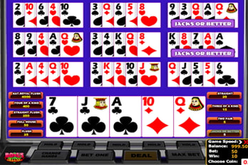 Multihand Bonus Deluxe Poker Video Poker Screenshot Image