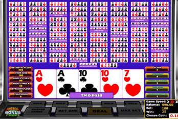 Multihand Double Bonus Poker Video Poker Screenshot Image