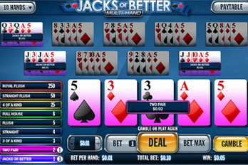 Multihand Jacks or Better Video Poker Screenshot Image