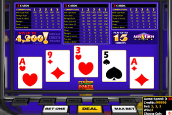 Pyramid Aces and Faces Poker Video Poker Screenshot Image