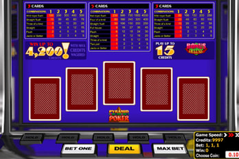 Pyramid Bonus Deluxe Poker Video Poker Screenshot Image