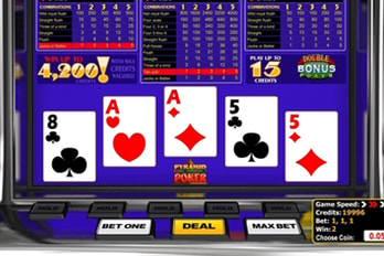 Pyramid Double Bonus Poker Video Poker Screenshot Image