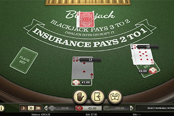 Single Deck Blackjack Table Game Screenshot Image