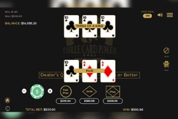Three Card Poker Video Poker Screenshot Image
