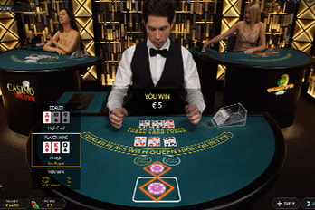 Three Card Poker Live Casino Screenshot Image