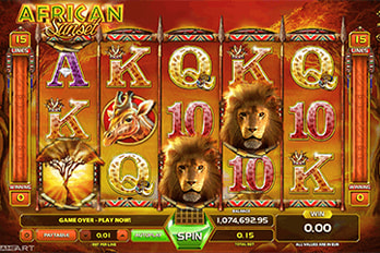 African Sunset Jackpot Slot Game Screenshot Image