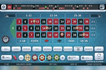 Platinum Roulette Table Game Screenshot Image