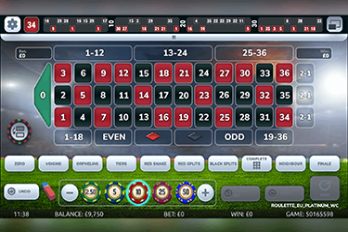 World Cup: Roulette Platinum Table Game Screenshot Image