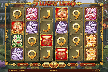 5 Lucky Lions Slot Game Screenshot Image