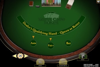 Three Card Poker Table Game Screenshot Image