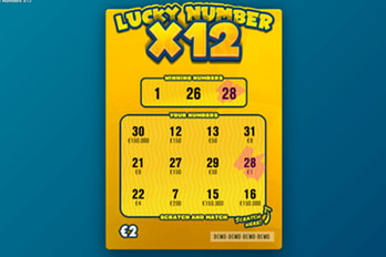 Lucky Number x12 Scratch Game Screenshot Image