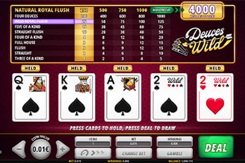 iSoftbet Deuces Wild Video Poker Screenshot Image