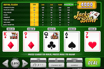 Jacks Or Better Video Poker Screenshot Image