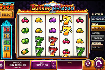 Burning Diamonds: Gamble Feature Slot Game Screenshot Image