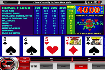 Aces & Faces Video Poker Screenshot Image