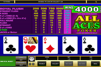 All Aces Poker Video Poker Screenshot Image