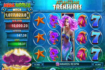 Atlantean Treasures: Mega Moolah Slot Game Screenshot Image