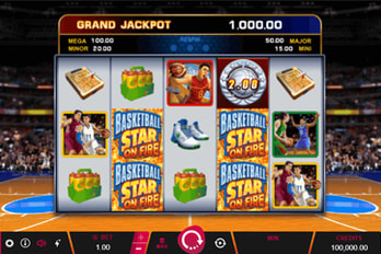 Basketball Star on Fire Slot Game Screenshot Image
