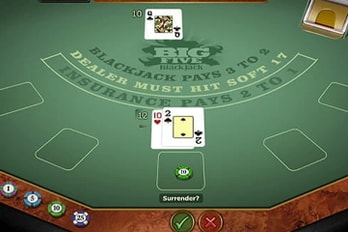 Big Five Blackjack: Gold Series Table Game Screenshot Image