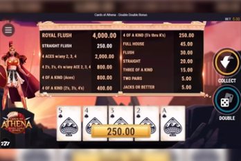 Cards of Athena: Double Double Bonus Video Poker Screenshot Image