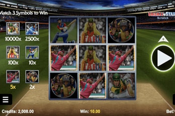 Cricket Star Scratch Game Screenshot Image