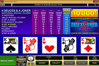 Deuces and Joker Video Poker Screenshot Image