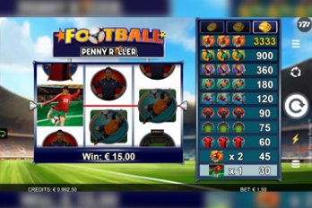 Football Penny Roller Slot Game Screenshot Image