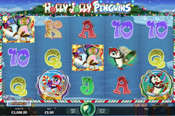 Holly Jolly Penguins Slot Game Screenshot Image