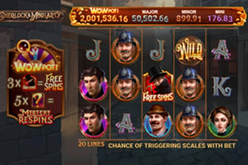 Sherlock & Moriarty WowPot! Slot Game Screenshot Image