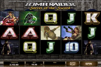 Lara Croft: Tomb Raider - Secret of the Sword Slot Game Screenshot Lara Croft: Tomb Raider - Secret of the Sword Slot Game Screenshot Image