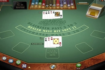 Vegas Single Deck Blackjack Table Game Screenshot Image