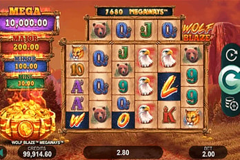 Wolf Blaze Megaways Slot Game Screenshot Image